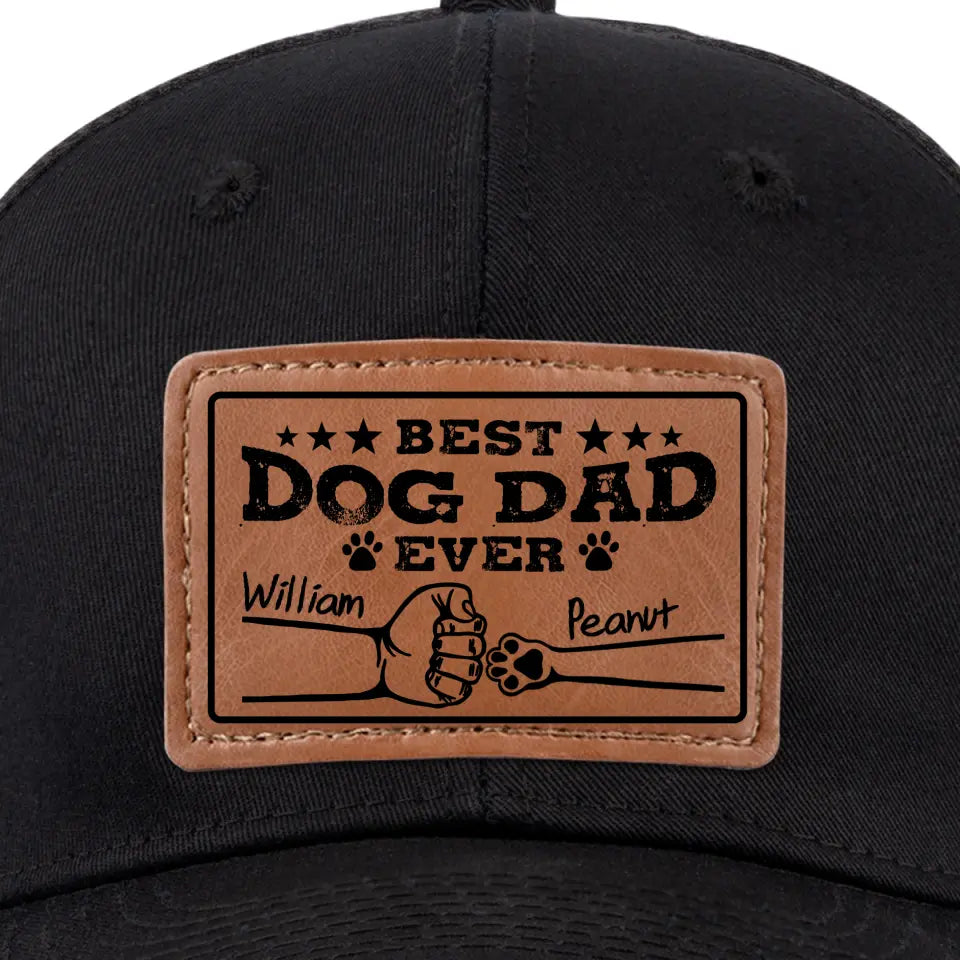 Je sais que nous avons des vibrations positives pour les pattes - Chapeau en cuir personnalisé pour chien - Cadeau pour les propriétaires d'animaux et les amoureux des animaux