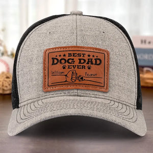 Je sais que nous avons des vibrations positives pour les pattes - Chapeau en cuir personnalisé pour chien - Cadeau pour les propriétaires d'animaux et les amoureux des animaux