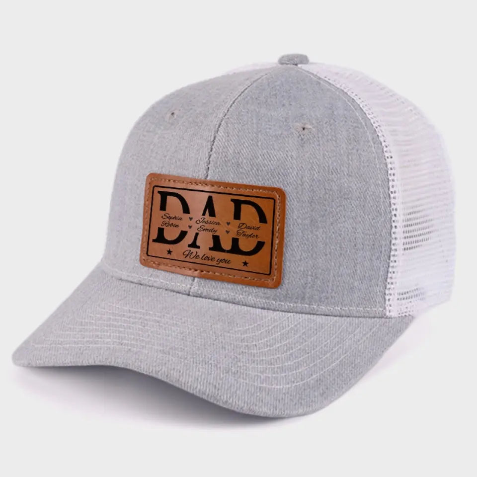 Nous t'aimons papa - Chapeau personnalisé en cuir avec patch - Cadeau pour papa