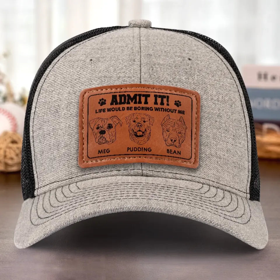 Où que j'aille, la joie me suit ! - Chapeau en cuir personnalisé pour chien - Cadeau pour les propriétaires et les amoureux des animaux