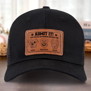 Où que j'aille, la joie me suit ! - Chapeau en cuir personnalisé pour chien - Cadeau pour les propriétaires et les amoureux des animaux