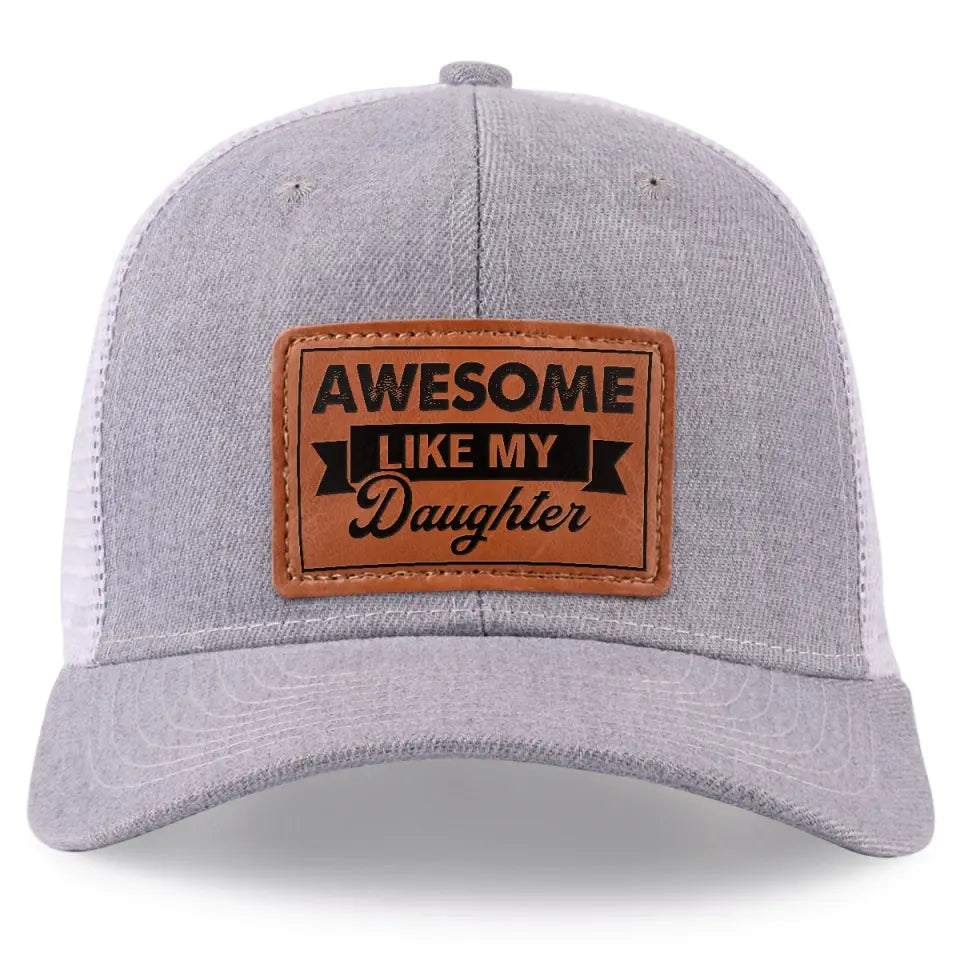 Génial comme ma fille - Chapeau familial en cuir avec patch - Cadeau pour papa