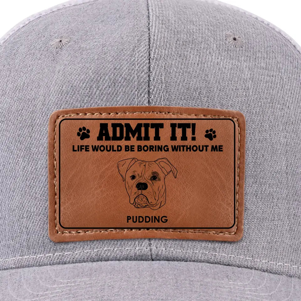 Où que j'aille, la joie me suit ! - Chapeau en cuir personnalisé pour chien - Cadeau pour les propriétaires et les amoureux des animaux