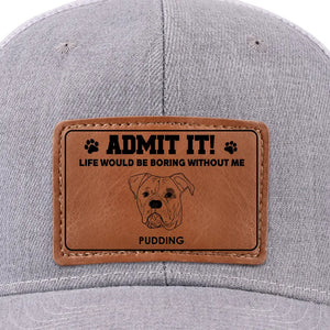 Où que j'aille, la joie me suit ! - Chapeau en cuir personnalisé pour chien - Cadeau pour les propriétaires et les amoureux des animaux