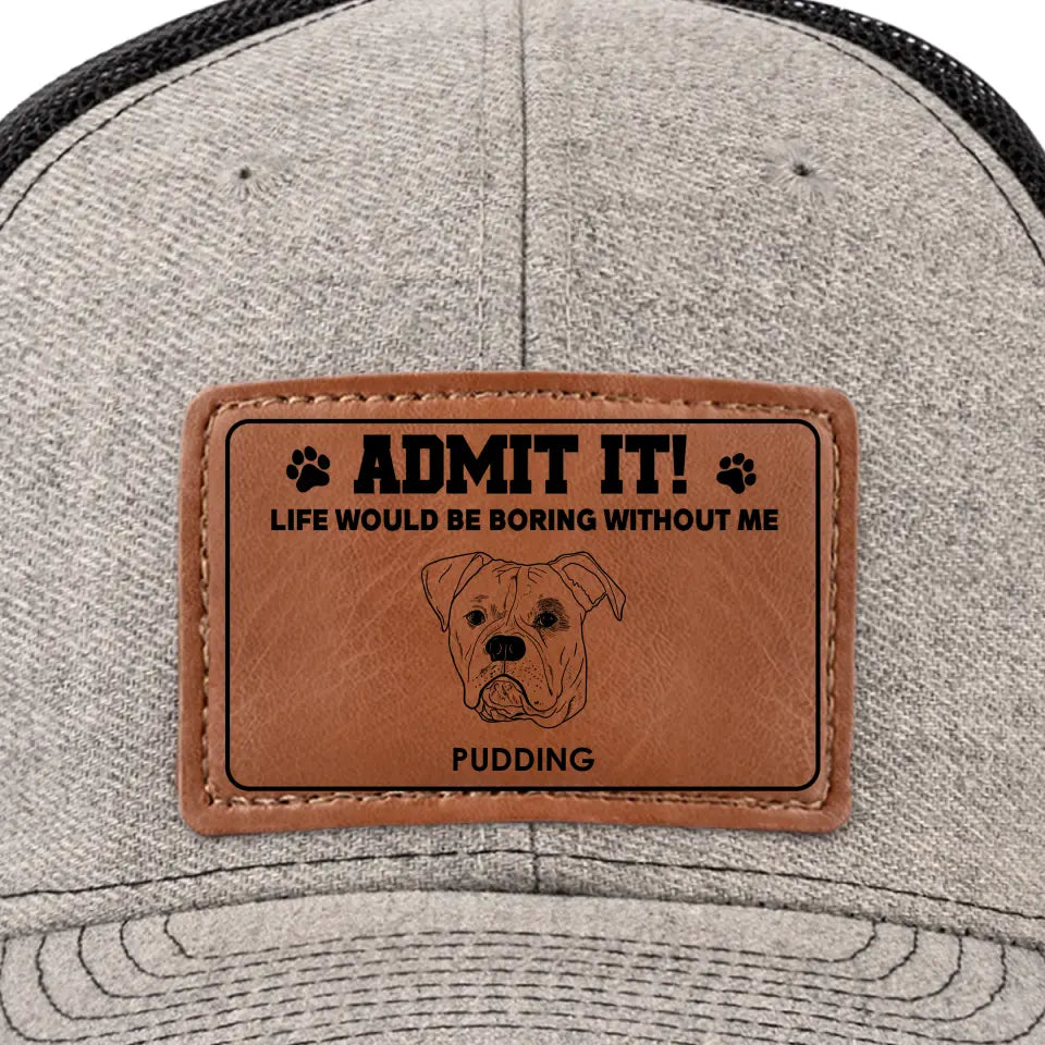 Où que j'aille, la joie me suit ! - Chapeau en cuir personnalisé pour chien - Cadeau pour les propriétaires et les amoureux des animaux