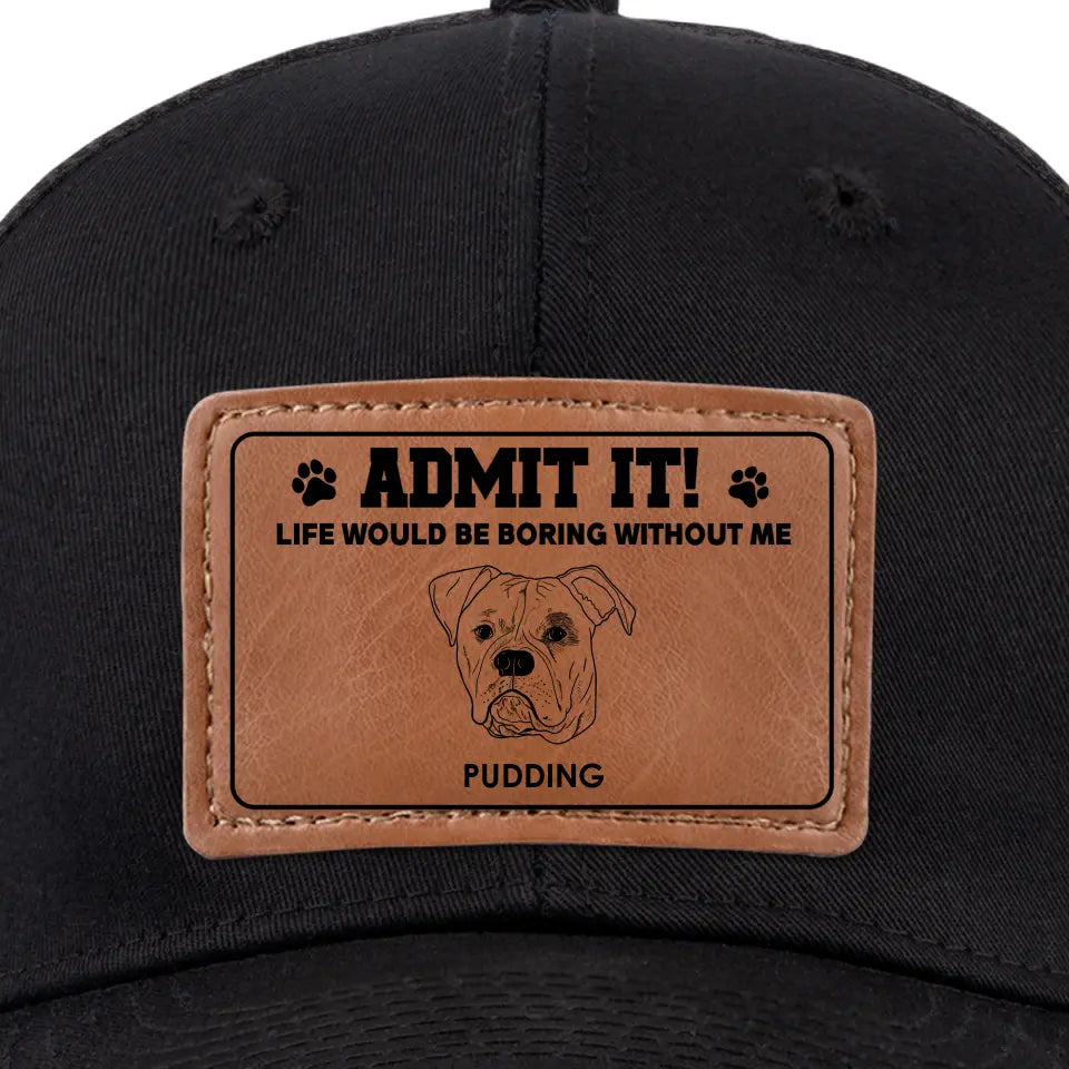 Où que j'aille, la joie me suit ! - Chapeau en cuir personnalisé pour chien - Cadeau pour les propriétaires et les amoureux des animaux