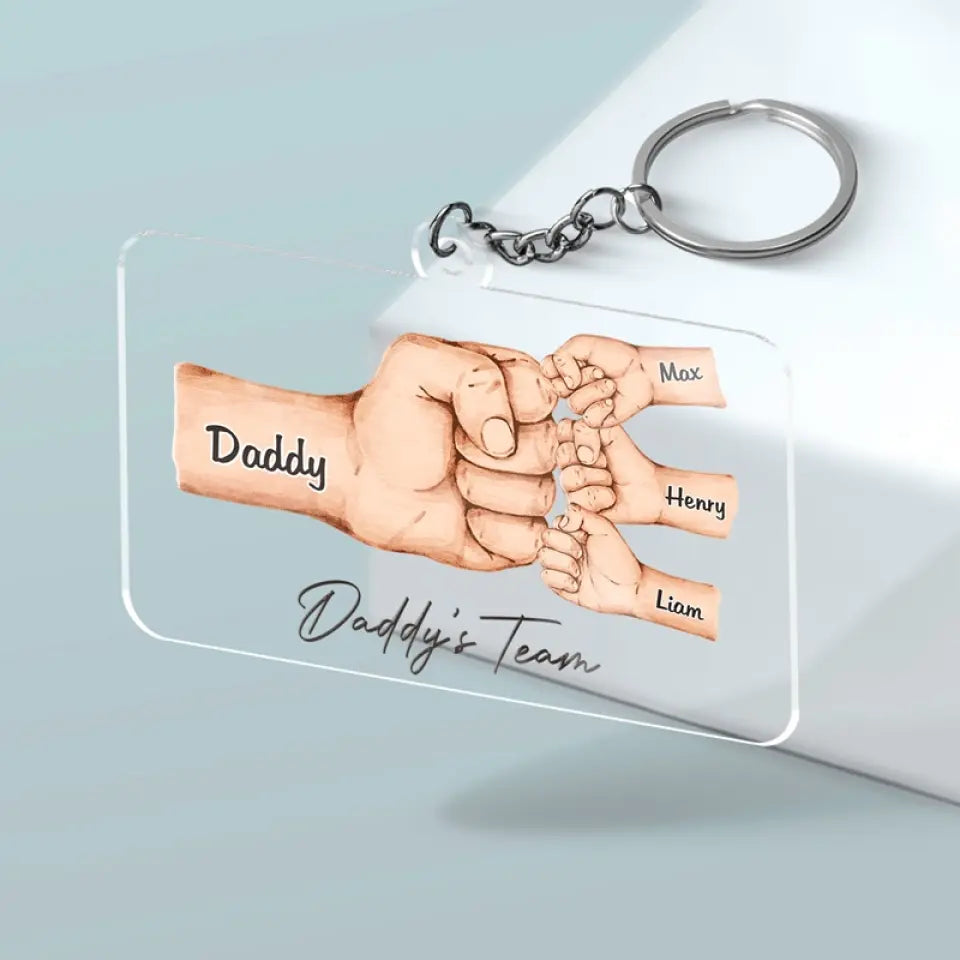Mon père m'a donné mes rêves - Porte-clés personnalisé en acrylique de forme personnalisée - Cadeau pour papa, grand-père