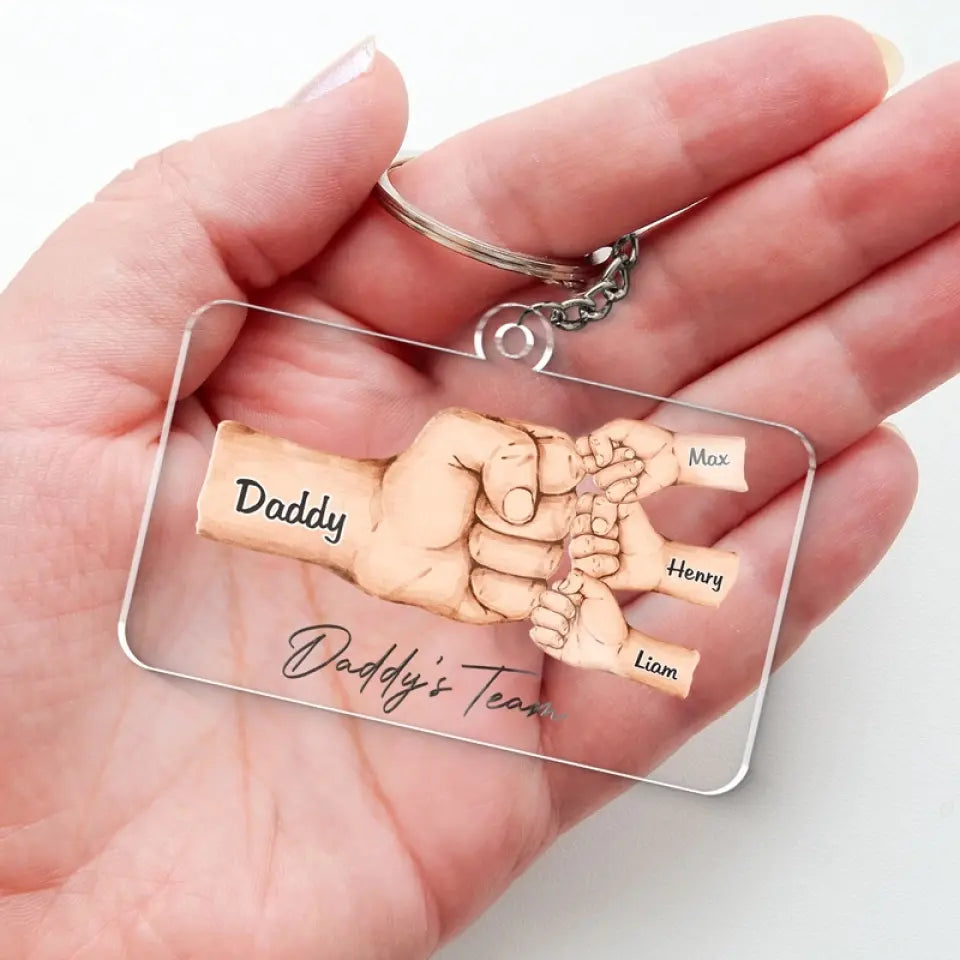 Mon père m'a donné mes rêves - Porte-clés personnalisé en acrylique de forme personnalisée - Cadeau pour papa, grand-père