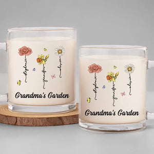 Le jardin préféré de ma grand-mère - Tasse en verre personnalisée pour la famille - Cadeau pour maman et grand-mère