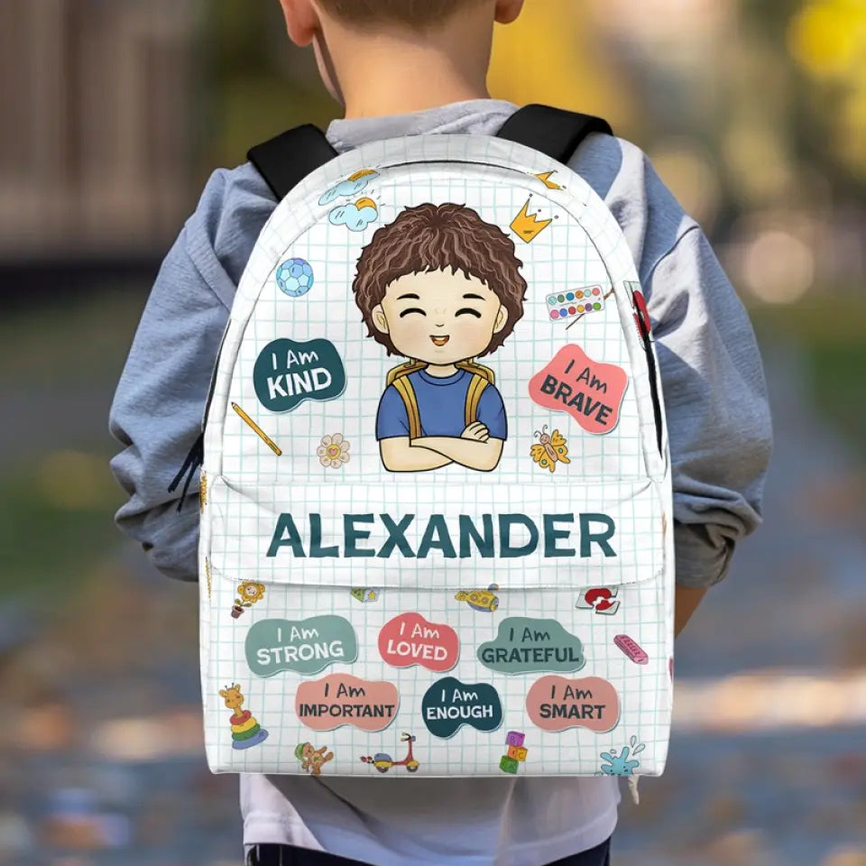 Je suis aimé - Sac à dos personnalisé pour enfant - Cadeau de rentrée scolaire pour enfant