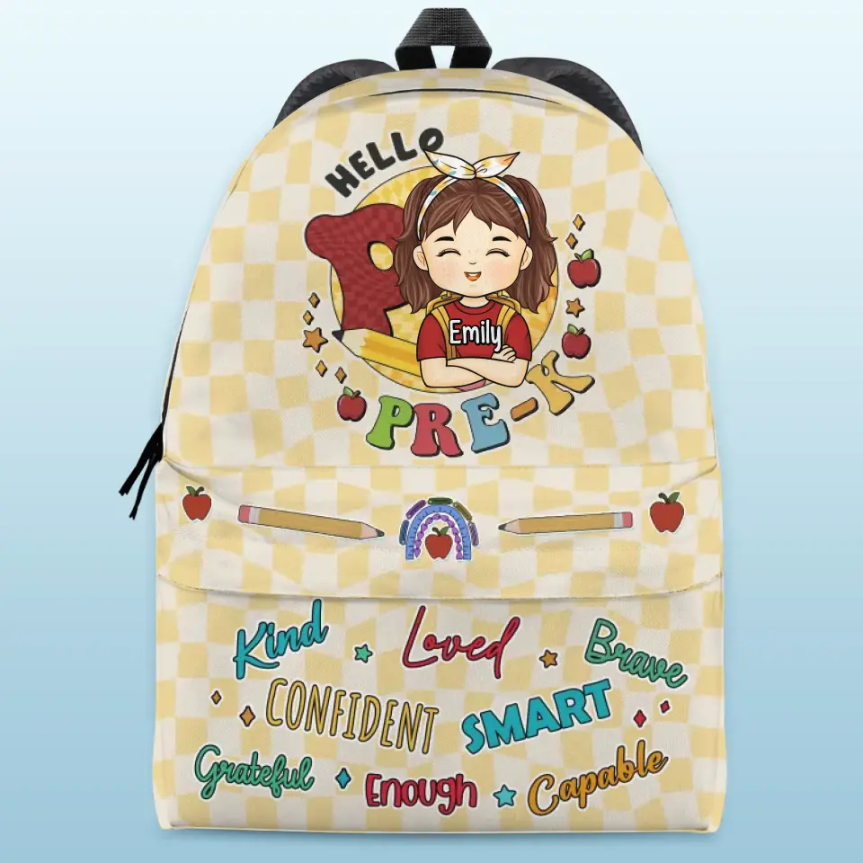 Premier jour d'école ! Réveille-toi ! - Sac à dos enfant personnalisé - Cadeau de rentrée scolaire pour enfant