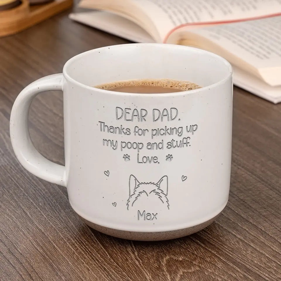 Merci d'avoir ramassé mes crottes - Mug en céramique personnalisé pour chien - Cadeau pour les propriétaires d'animaux et les amoureux des animaux
