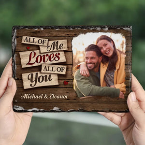 Photo personnalisée « Tout de moi, tout de toi » – Pierre rectangulaire personnalisée avec support pour couple – Cadeau pour mari et femme, anniversaire