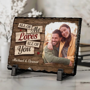 Photo personnalisée « Tout de moi, tout de toi » – Pierre rectangulaire personnalisée avec support pour couple – Cadeau pour mari et femme, anniversaire