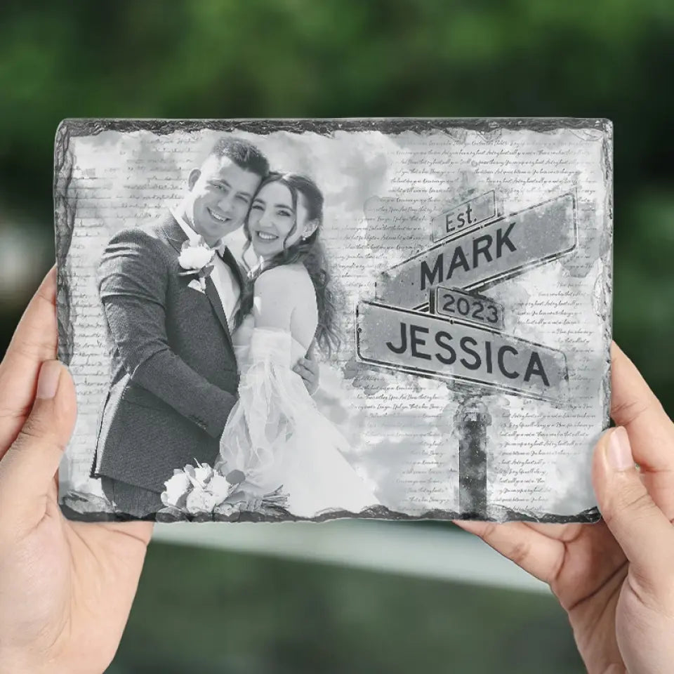 Photo personnalisée « Tu es la meilleure chose qui me soit jamais arrivée » - Pierre rectangulaire personnalisée avec support pour couple - Cadeau pour mari et femme, anniversaire