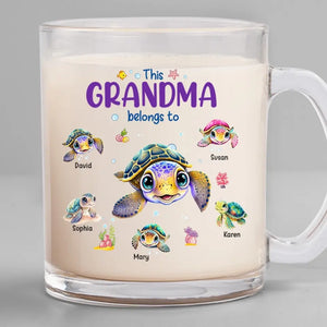 Nous continuons d'avancer comme des tortues - Tasse en verre personnalisée pour la famille - Cadeau pour maman, grand-mère