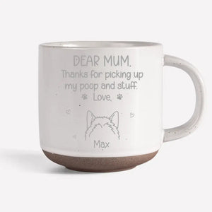 Merci d'avoir ramassé mes crottes - Mug en céramique personnalisé pour chien - Cadeau pour les propriétaires d'animaux et les amoureux des animaux
