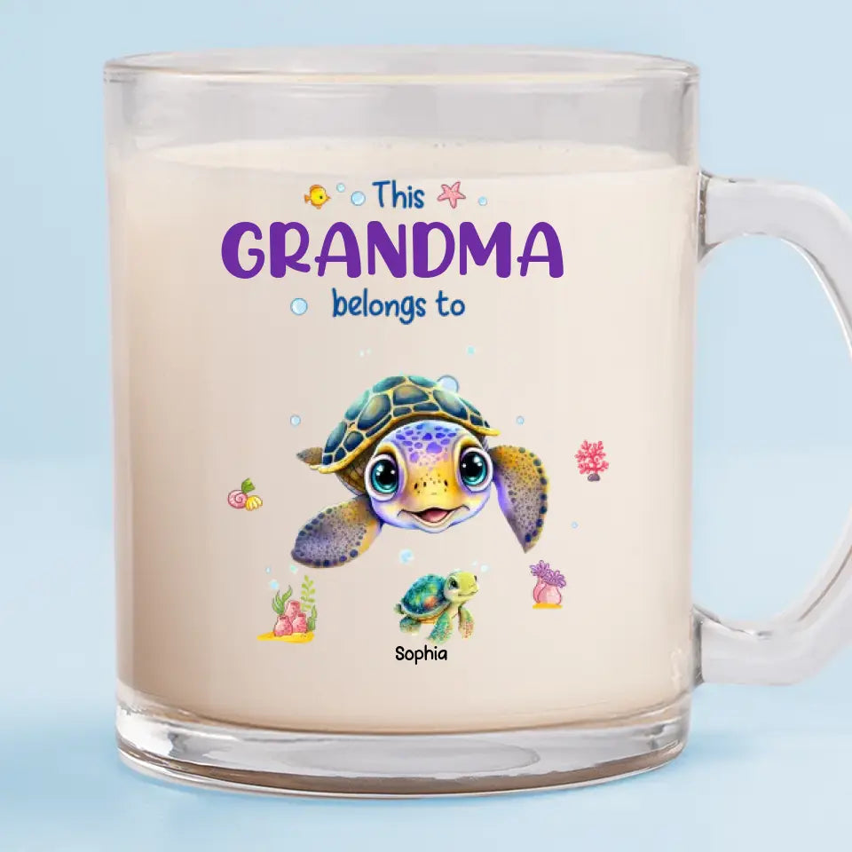 Nous continuons d'avancer comme des tortues - Tasse en verre personnalisée pour la famille - Cadeau pour maman, grand-mère