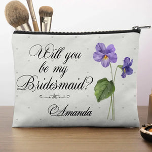 Trousse de maquillage personnalisée pour meilleure amie, côte à côte, aux côtés de la mariée - Cadeau de mariage, cadeau de demoiselle d'honneur pour meilleures amies, meilleures amies, sœurs