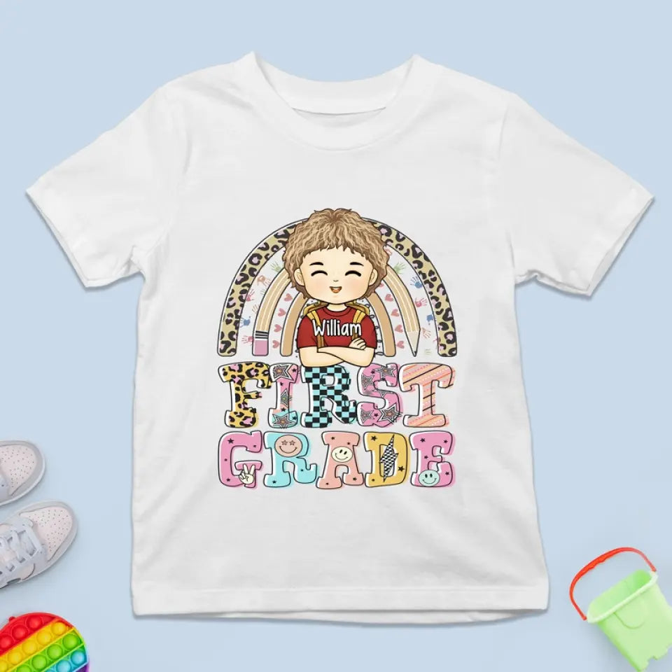 En route vers de nouveaux sommets - T-shirt enfant personnalisé - Cadeau de rentrée scolaire pour enfant