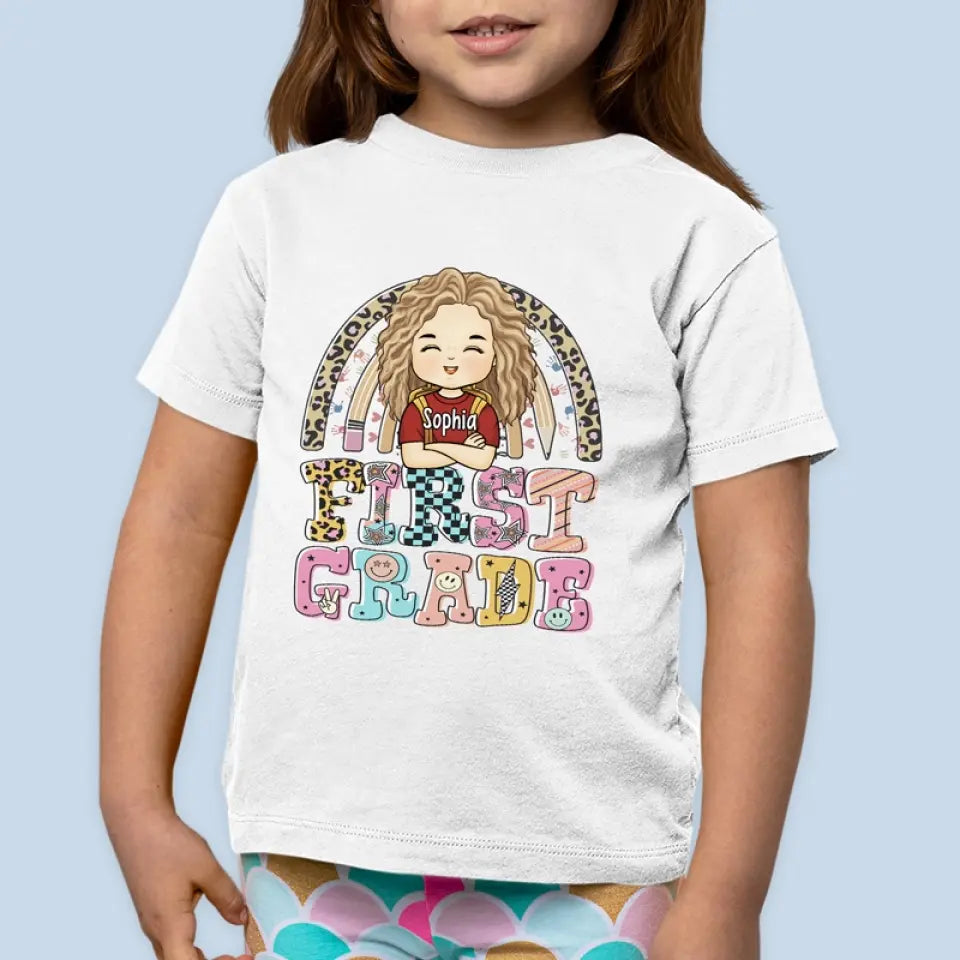 En route vers de nouveaux sommets - T-shirt enfant personnalisé - Cadeau de rentrée scolaire pour enfant