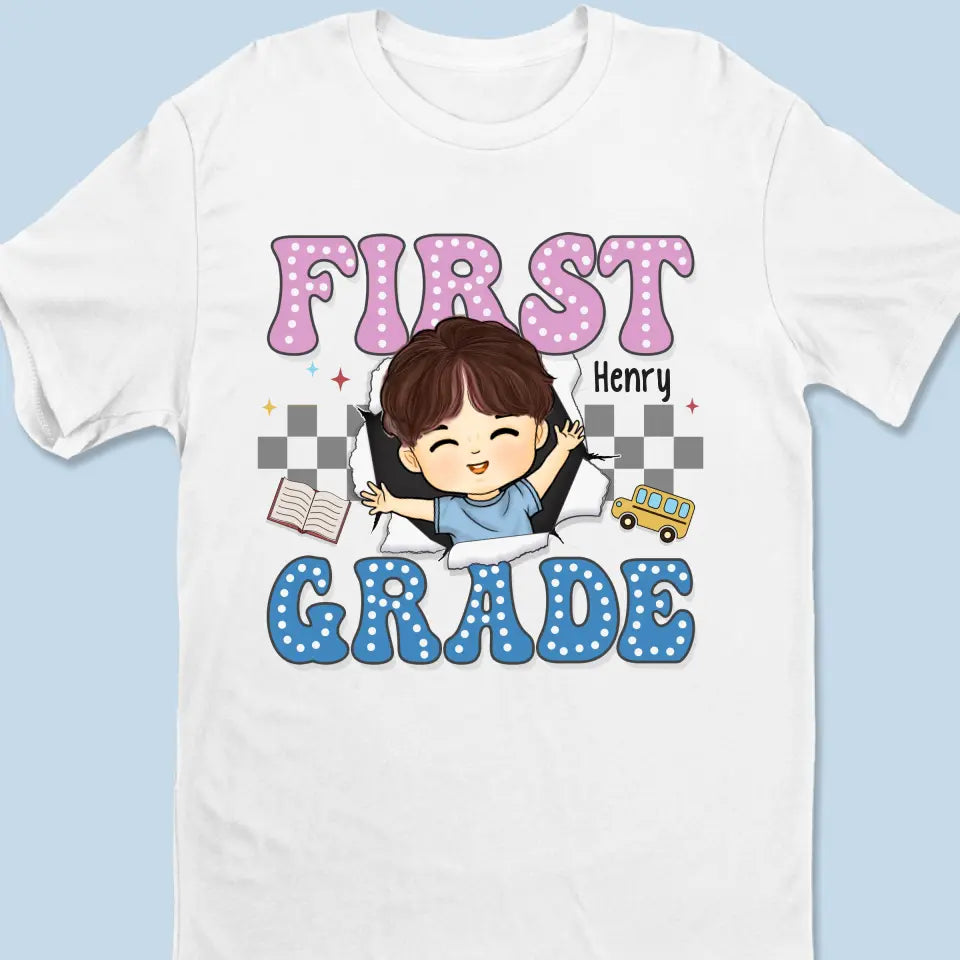 Conquête de la classe accomplie - T-shirt enfant personnalisé - Cadeau de rentrée scolaire pour enfant