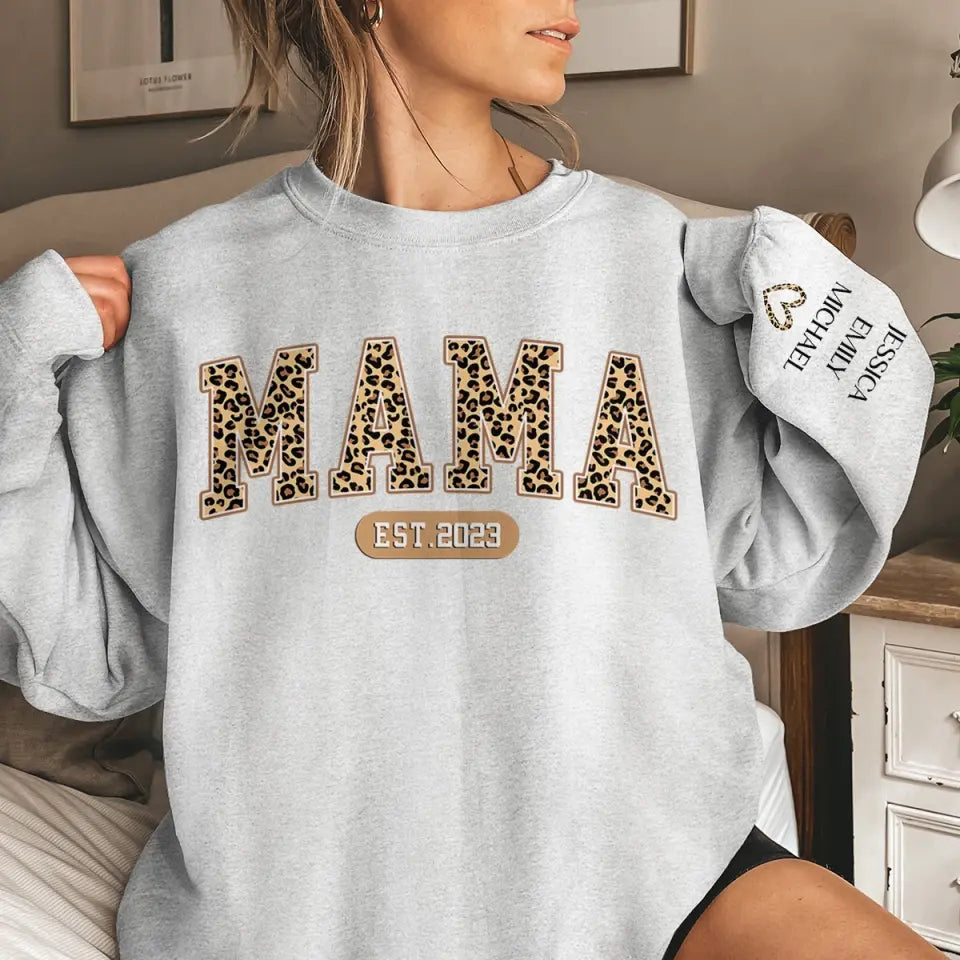 La maison est là où maman est - Sweat-shirt unisexe personnalisé avec motif sur la manche - Cadeau pour maman, grand-mère