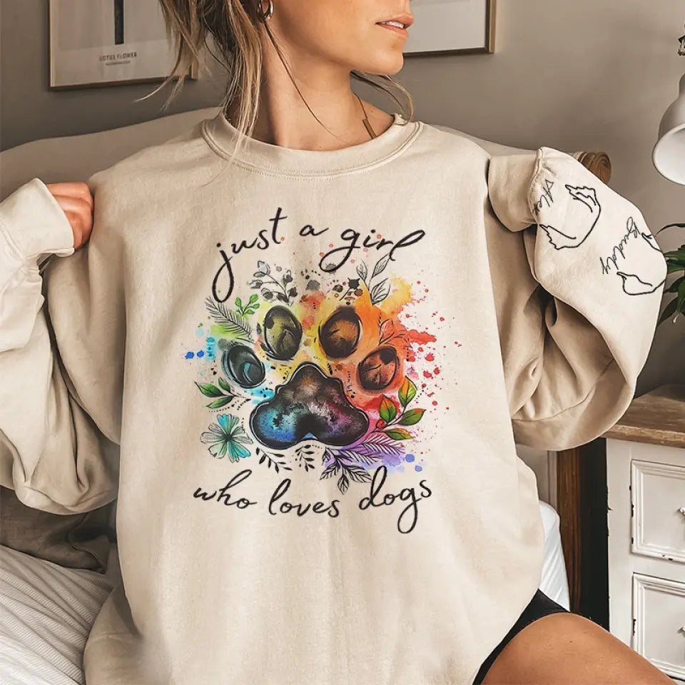 Quand j'avais besoin d'un coup de main, j'ai trouvé une patte - Sweat-shirt unisexe personnalisé pour chien et chat avec motif sur la manche - Cadeau pour propriétaires d'animaux et amoureux des animaux