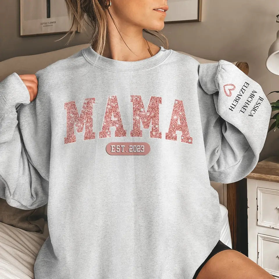Meilleure grand-mère de tous les temps - Sweat-shirt unisexe personnalisé avec motif sur la manche - Cadeau pour maman et grand-mère