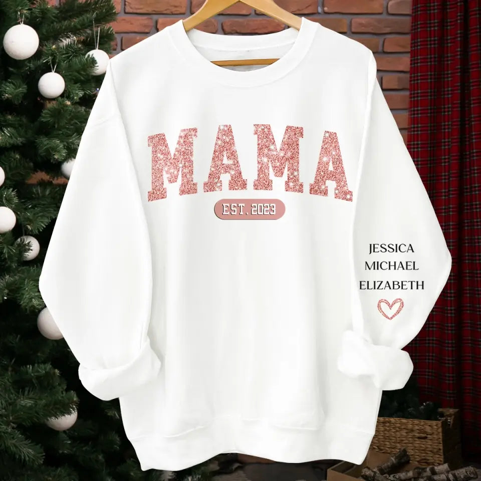 Meilleure grand-mère de tous les temps - Sweat-shirt unisexe personnalisé avec motif sur la manche - Cadeau pour maman et grand-mère