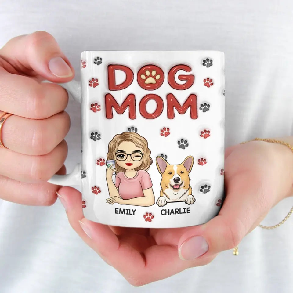 La vie est dure, les animaux la rendent meilleure - Mug personnalisé avec effet gonflé 3D pour chien et chat - Cadeau pour les propriétaires et les amoureux des animaux