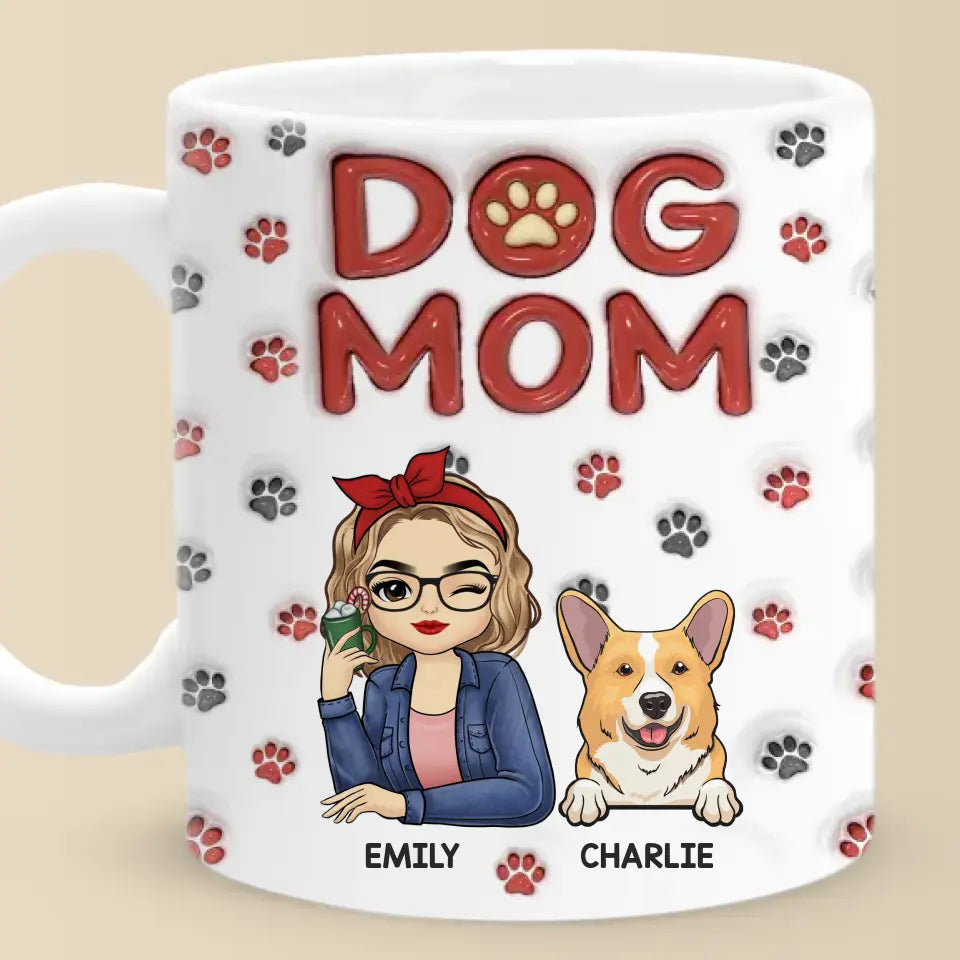 La vie est dure, les animaux la rendent meilleure - Mug personnalisé avec effet gonflé 3D pour chien et chat - Cadeau pour les propriétaires et les amoureux des animaux