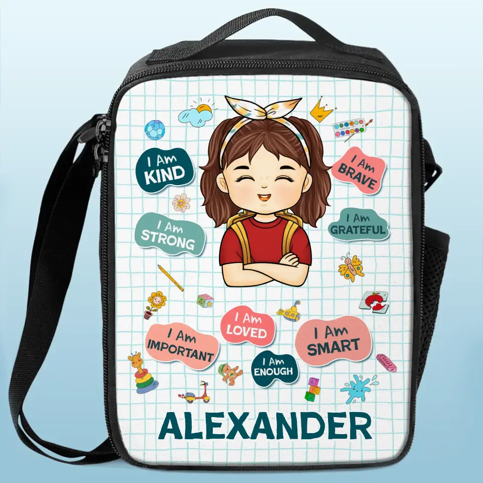 Travaillez dur, dormez bien ! Sac à lunch personnalisé ! Cadeau de rentrée scolaire pour enfant