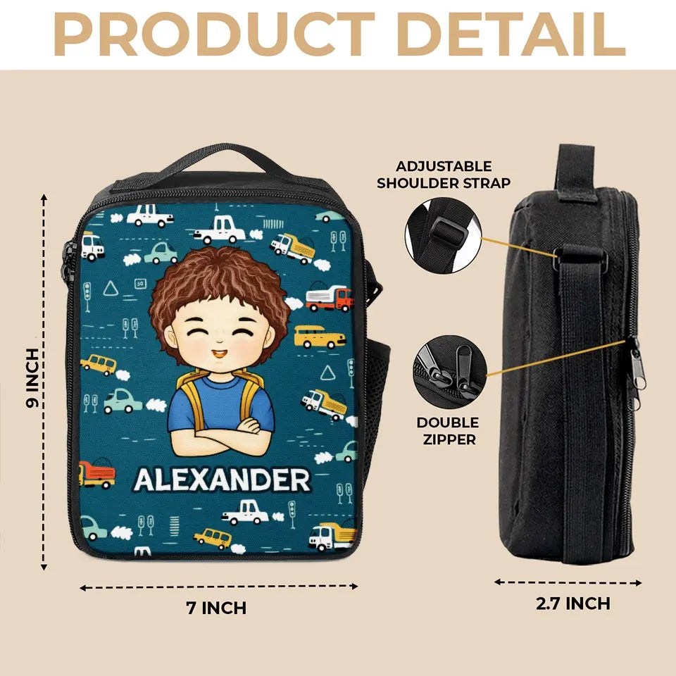 Lève-toi et brille, c'est l'heure de l'école ! - Sac à lunch personnalisé - Cadeau de rentrée pour enfant