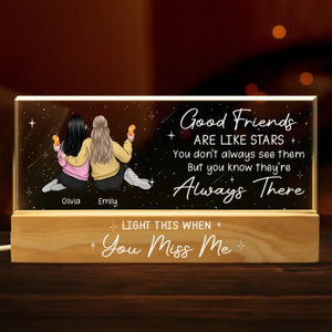 Allume-la quand tu me manques – Veilleuse LED 3D personnalisée en acrylique avec lettres – Cadeau pour les meilleures amies, les meilleures amies et les sœurs
