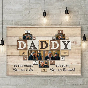 Photo personnalisée « Toujours à mes côtés » - Toile horizontale personnalisée pour la famille - Cadeau pour la fête des pères