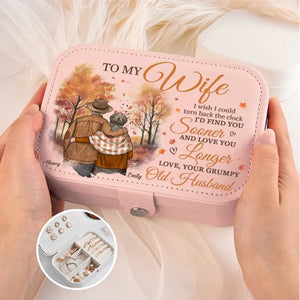J'aimerais pouvoir remonter le temps - Coffret à bijoux personnalisé pour couple - Cadeau pour mari et femme, anniversaire