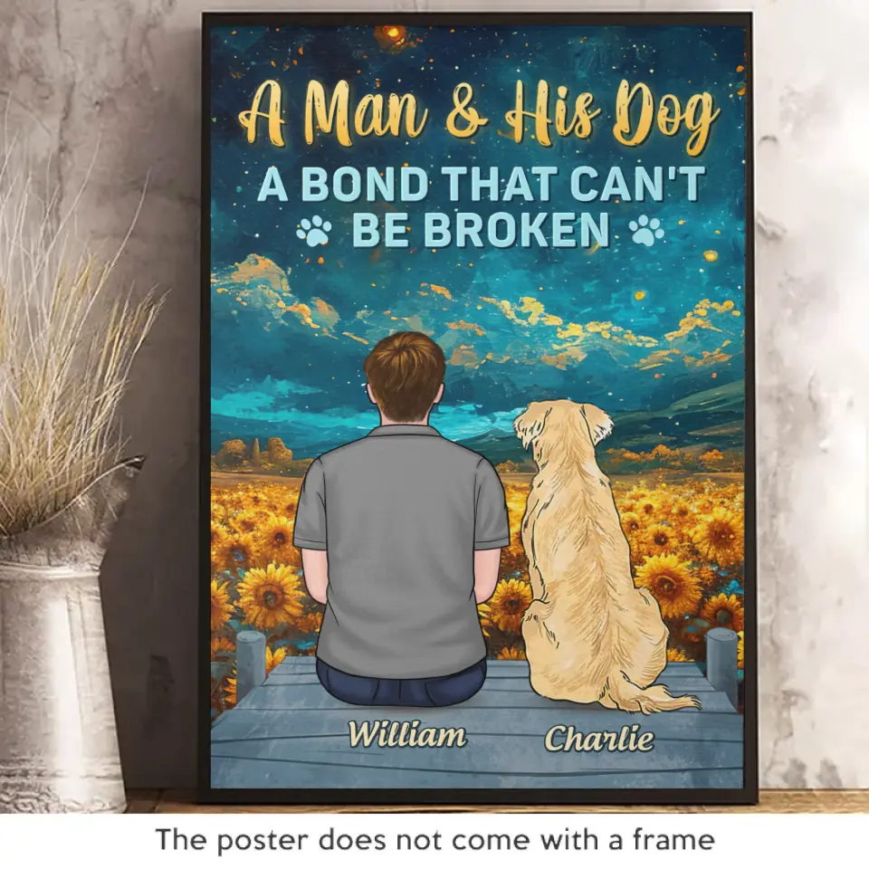Notre lien est indestructible - Affiche horizontale personnalisée commémorative - Cadeau de condoléances pour les propriétaires et les amoureux des animaux