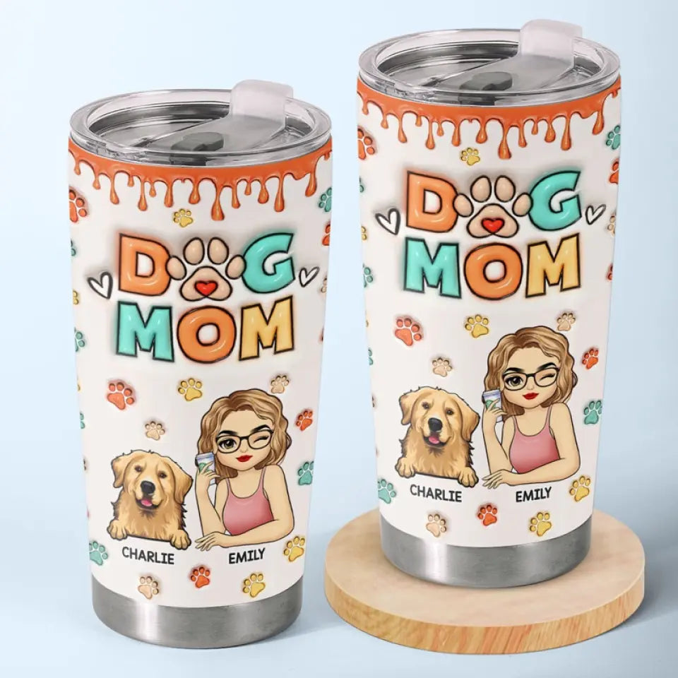 Fourrure, amour et câlins - Gobelet personnalisé avec effet gonflable 3D pour chien et chat - Cadeau pour propriétaires et amoureux des animaux
