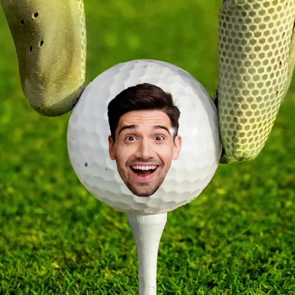Photo personnalisée : la vie est meilleure quand on joue au golf ! Balle de golf personnalisée ! Cadeau pour les amateurs de sport et les joueurs.