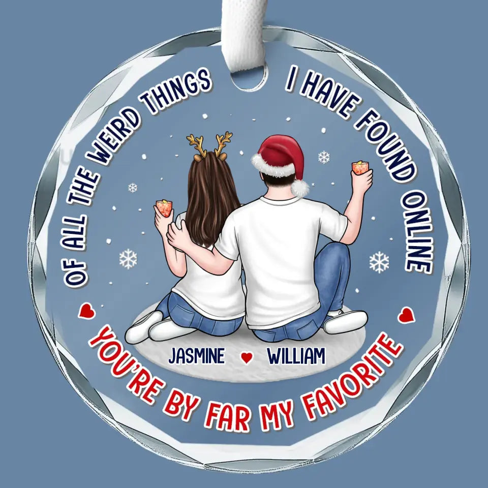 Tu es de loin mon préféré - Ornement en verre personnalisé pour couple - Cadeau pour mari et femme, anniversaire