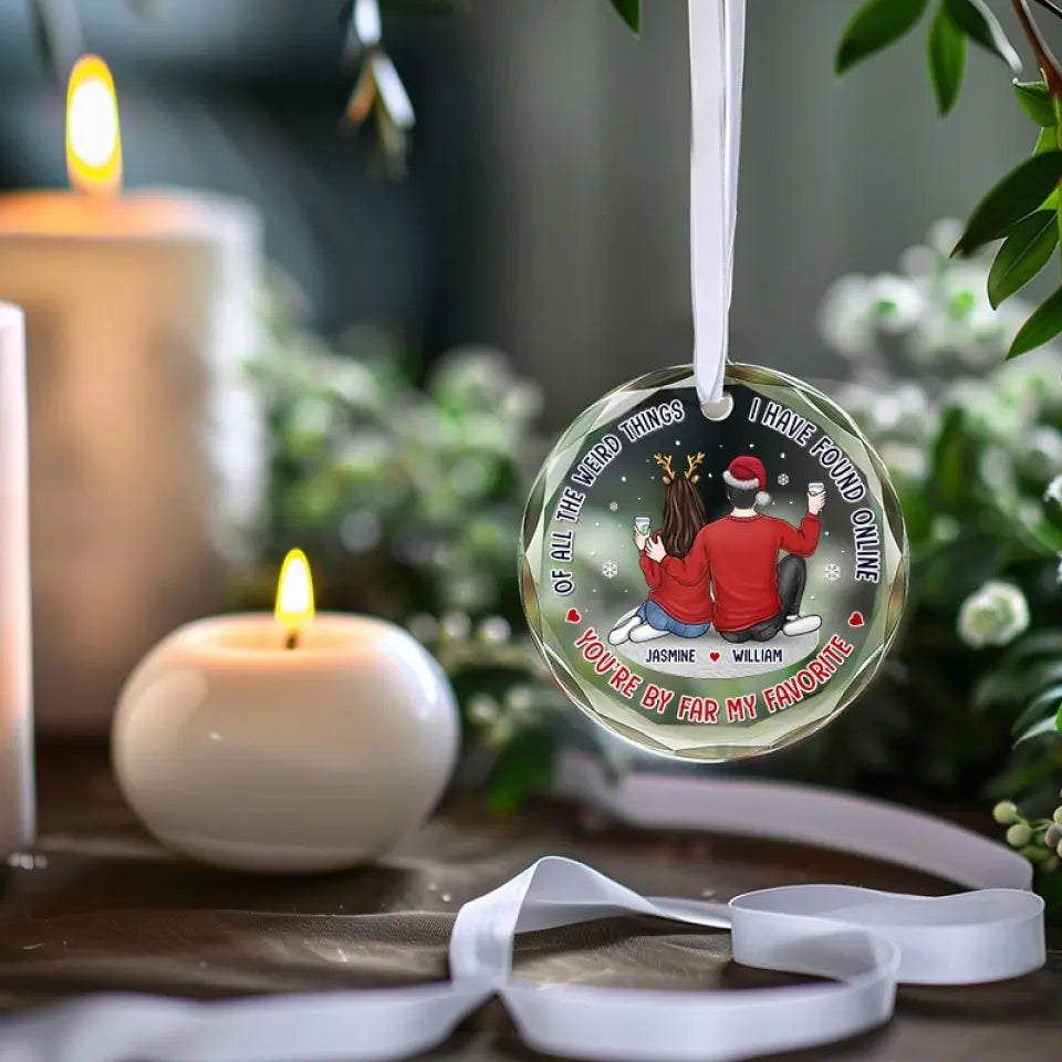 Tu es de loin mon préféré - Ornement en verre personnalisé pour couple - Cadeau pour mari et femme, anniversaire