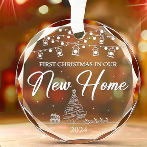 Premier Noël dans notre nouvelle maison - Ornement en verre personnalisé pour couple - Cadeau pour mari et femme, anniversaire, premier Noël