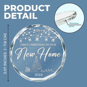 Premier Noël dans notre nouvelle maison - Ornement en verre personnalisé pour couple - Cadeau pour mari et femme, anniversaire, premier Noël