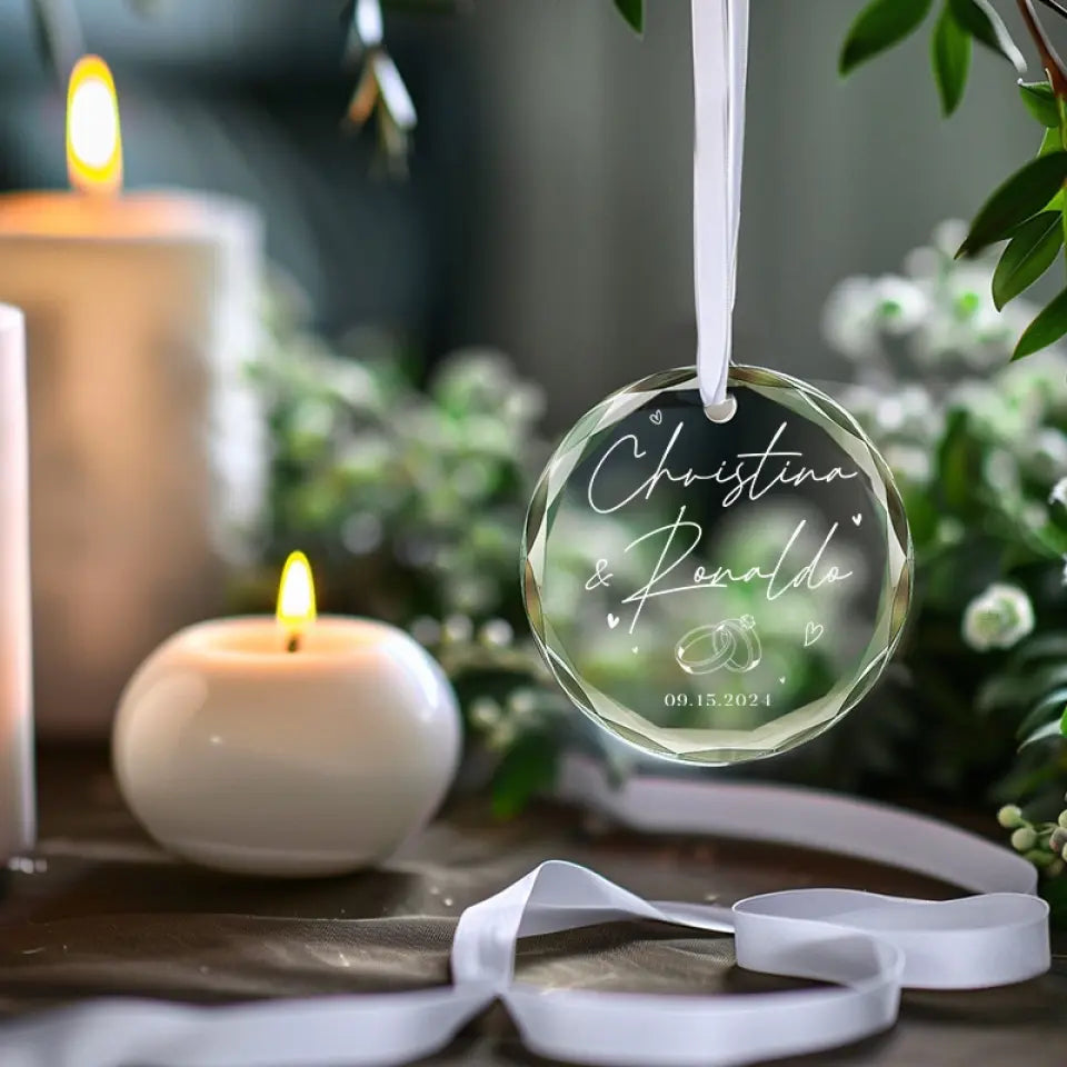 Toujours à toi, toujours à moi, toujours à nous - Ornement en verre personnalisé pour couple - Cadeau pour mari et femme, anniversaire