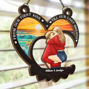 Le plus bel amour est celui qui réveille l'âme - Attrape-soleil personnalisé pour fenêtre - Cadeau pour mari et femme, anniversaire