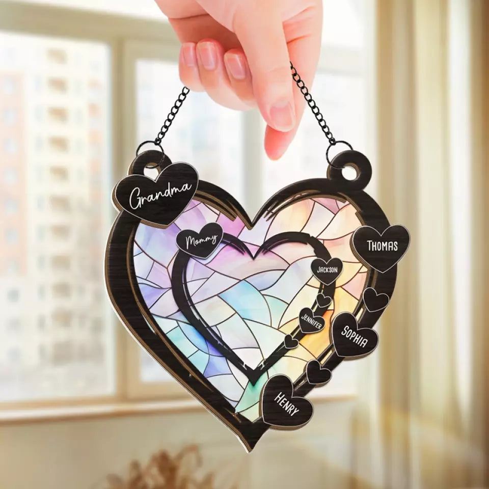 Rien n'est comparable à l'amour d'une mère - Attrape-soleil personnalisé pour fenêtre - Cadeau pour maman et grand-mère
