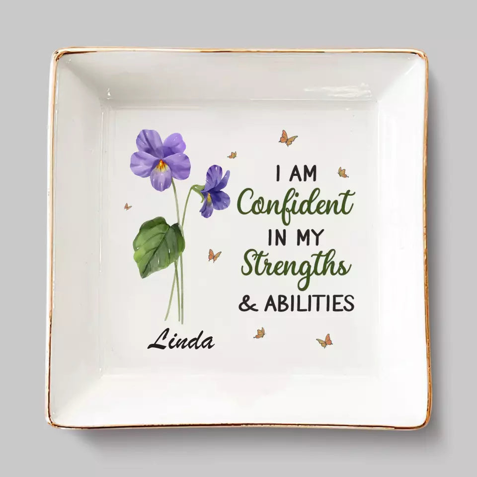 J'ai confiance en mes forces et mes capacités - Porte-bijoux personnalisé pour meilleure amie - Cadeau pour meilleures amies, meilleures amies, sœurs