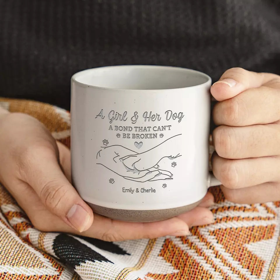 Ils ont vécu, ils ont aimé, ils ont ronronné - Tasse en poterie personnalisée pour chien - Cadeau pour les propriétaires d'animaux et les amoureux des animaux