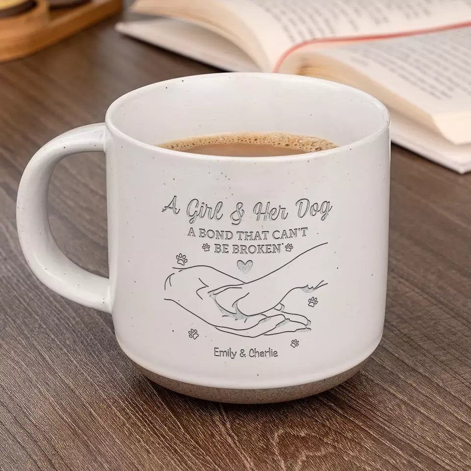 Ils ont vécu, ils ont aimé, ils ont ronronné - Tasse en poterie personnalisée pour chien - Cadeau pour les propriétaires d'animaux et les amoureux des animaux